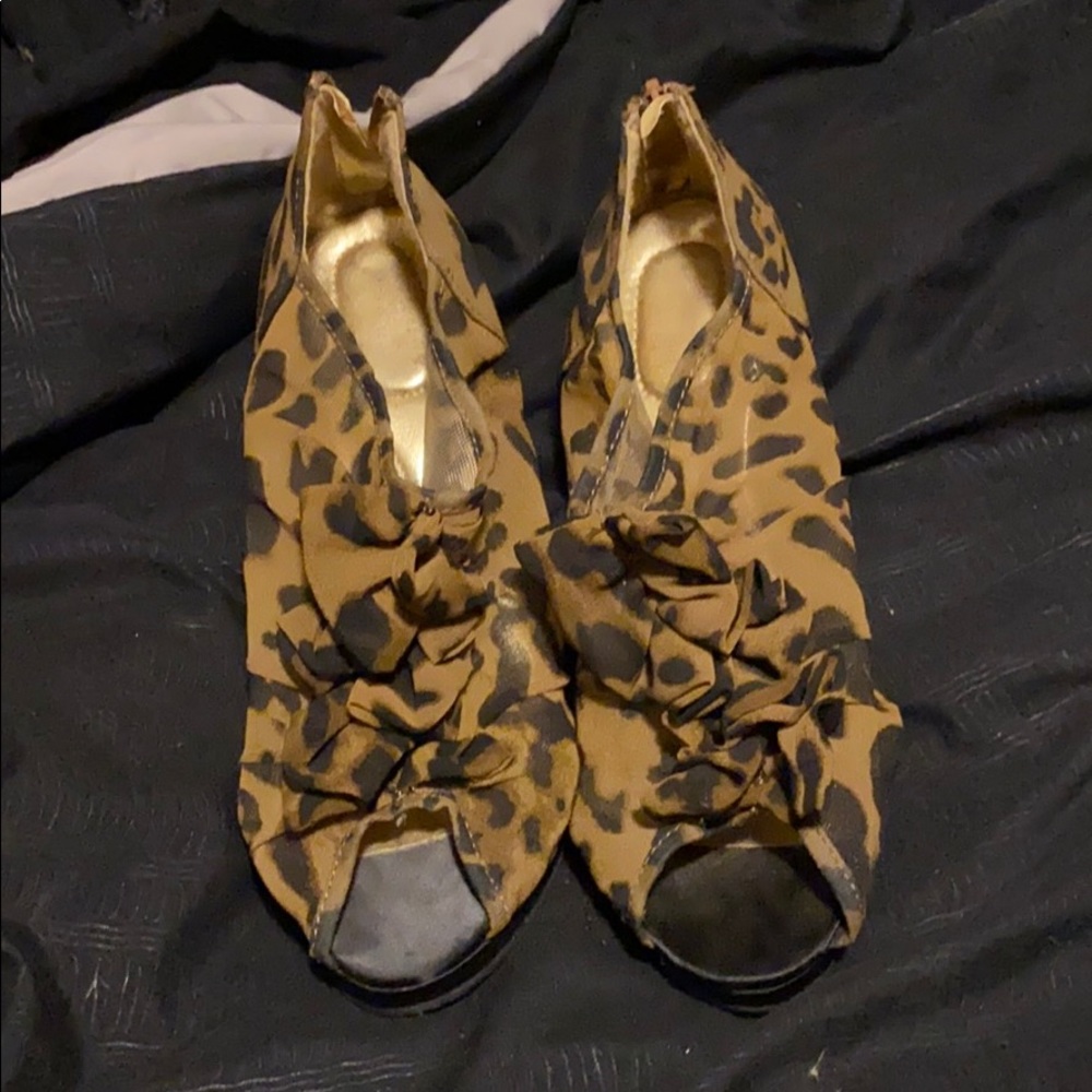 Leopard print high heels